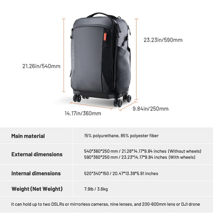Professional DSLR Camera Backpack and Travel Trolley Case