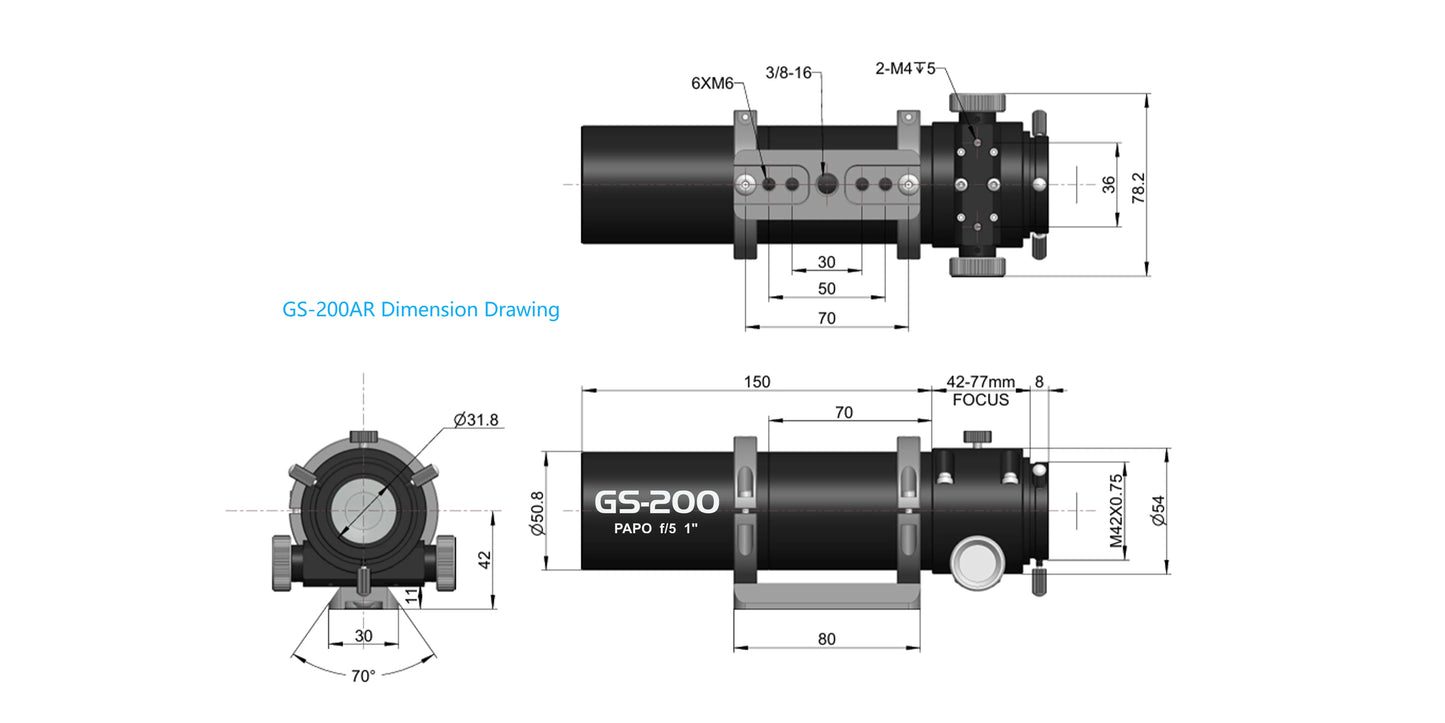 200mm Astronomical Guide Star Tracking Telescope