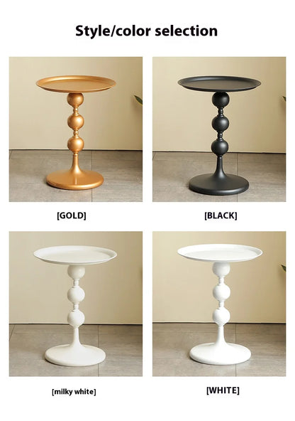 Golden Round Coffee Table Modern Sofa Side Table