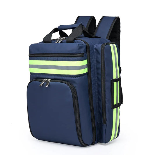 Navy Blue Waterproof Emergency Medical Organizer Multi Pocket Backpack