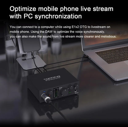Black Portable Sound Card for Live Streaming & Podcasting