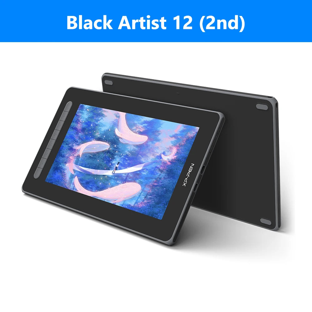 Black 12 Inch Graphic Tablet Monitor for Drawing
