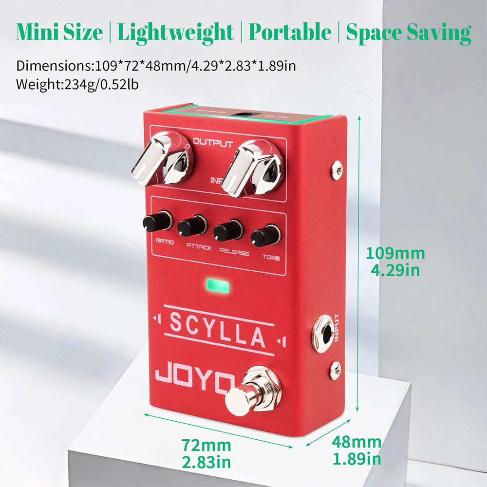 Bass Compressor Pedal with Attack Release Ratio Controls