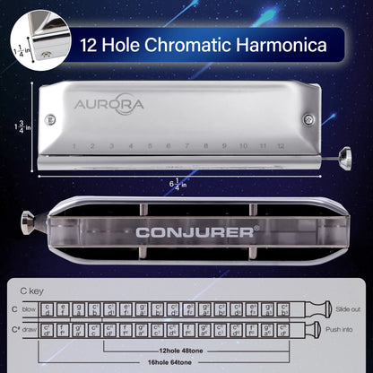 Professional 12 Hole Chromatic Harmonica Key C