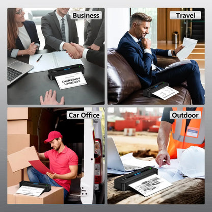 White Portable Inkless A4 Thermal Printer for Documents and Photos