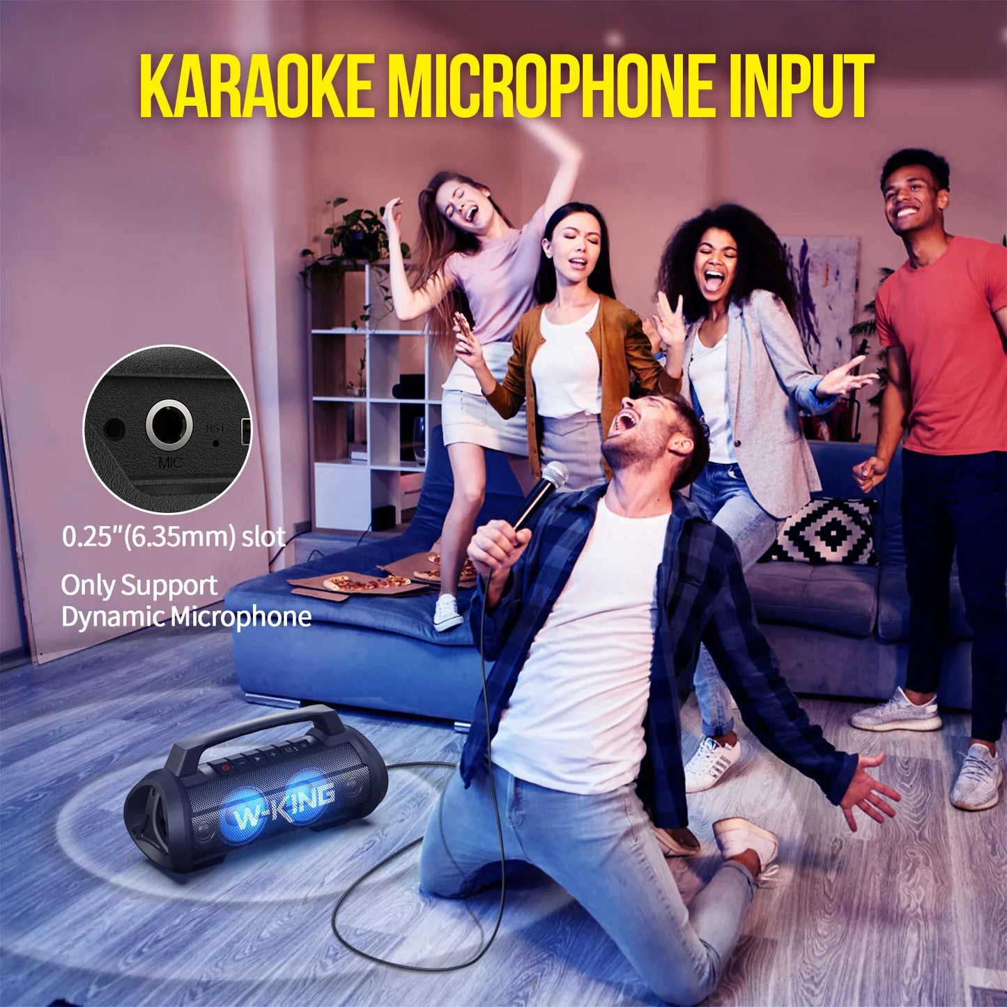 Portable Bluetooth Speaker 120W Waterproof with Dual Subwoofers
