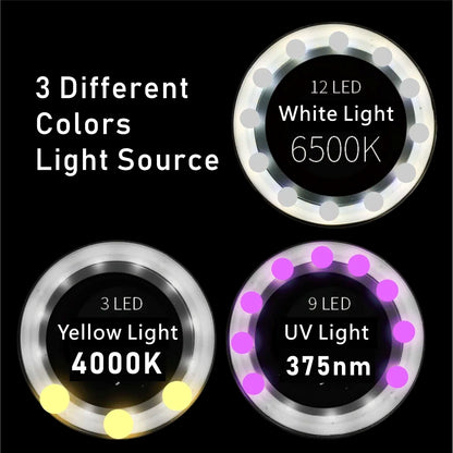 Portable 30X LED Magnifying Glass for Precision Craft Work