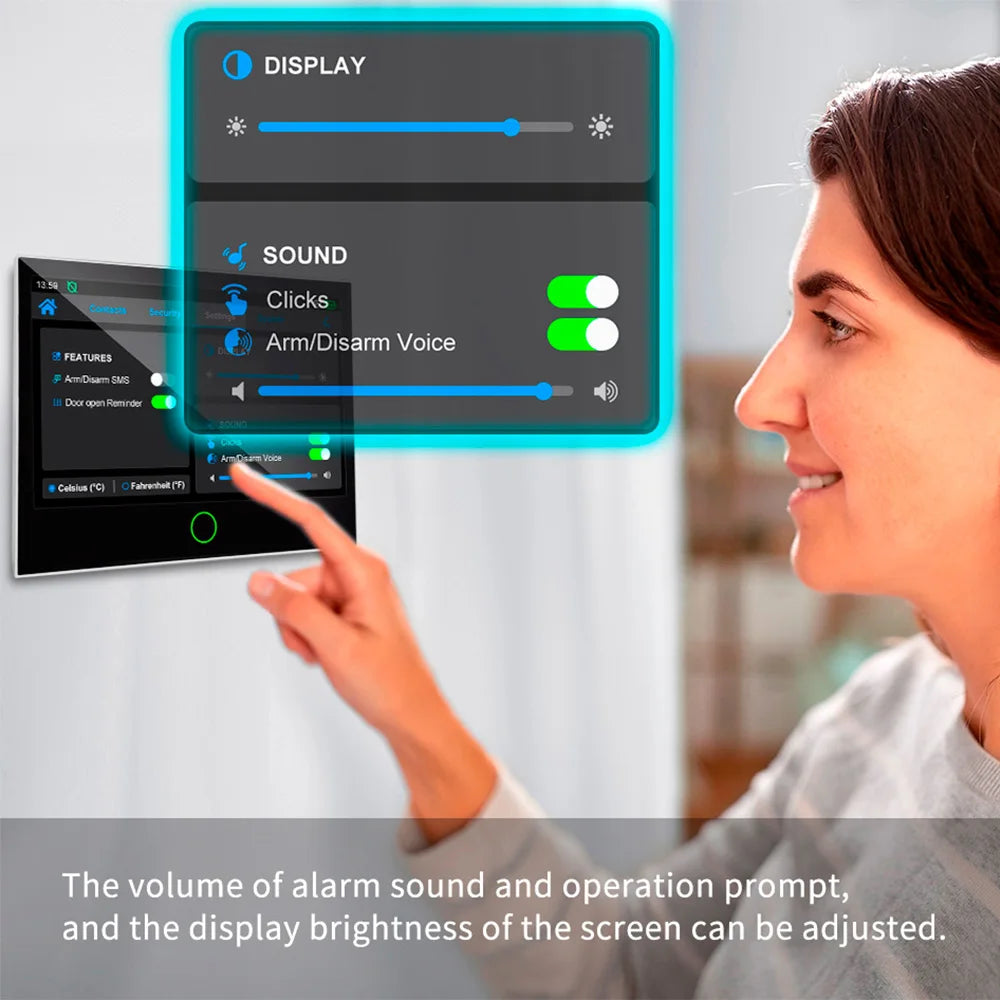 Wireless Home Security Panel WiFi 4G LTE Touch