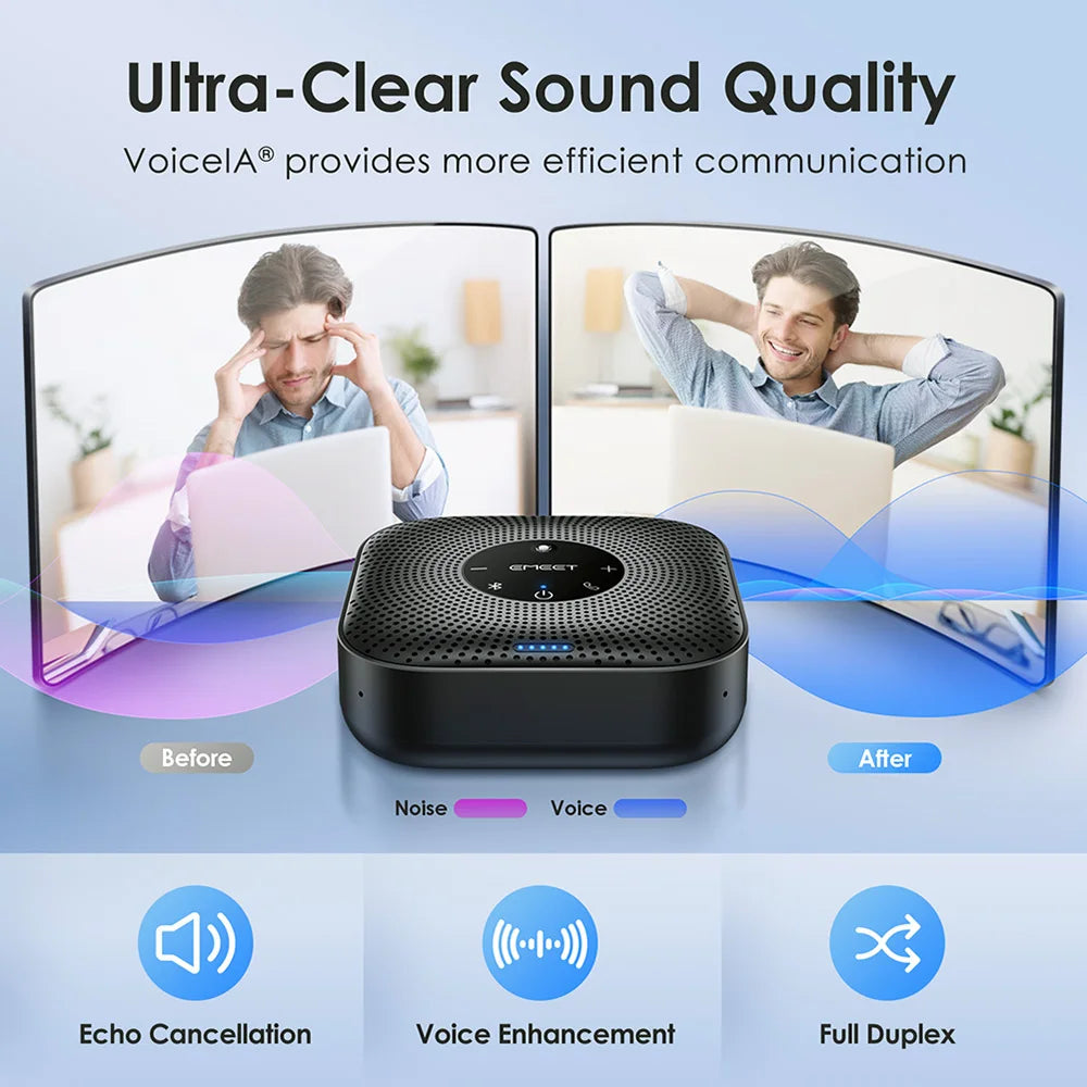 360 Degree Wireless Conference Speaker with Noise Cancellation