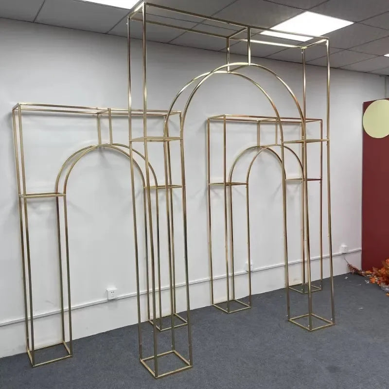 Shiny Gold Wedding Arch Frame 260x180cm