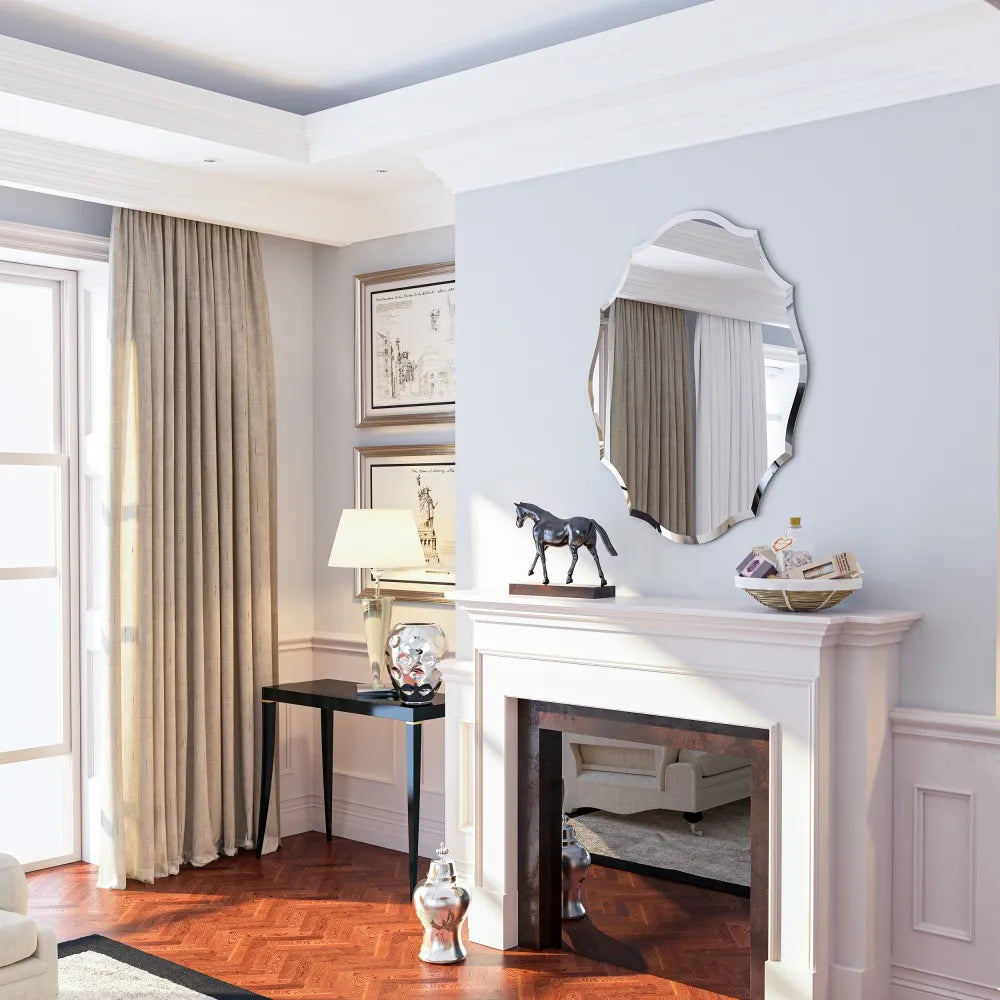 Modern Beveled Edge Wall Mirror for Living Spaces