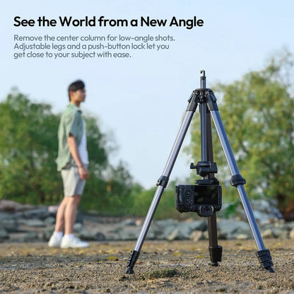 Portable Travel Tripod 156cm Quick Release Phone Clamp
