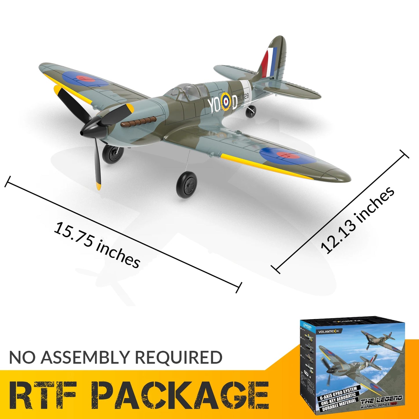 RC Fighter Plane 400mm Wingspan with One-Key Aerobatics