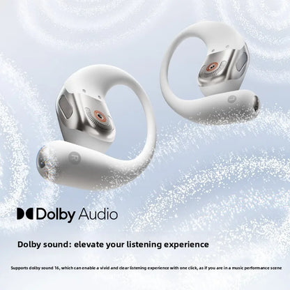 Black Smart Bluetooth Open-Ear Earbuds with AI Noise Reduction