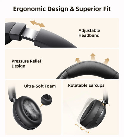 QCY H3 Pro Portable White Noise Cancelling Headphones Smart Design
