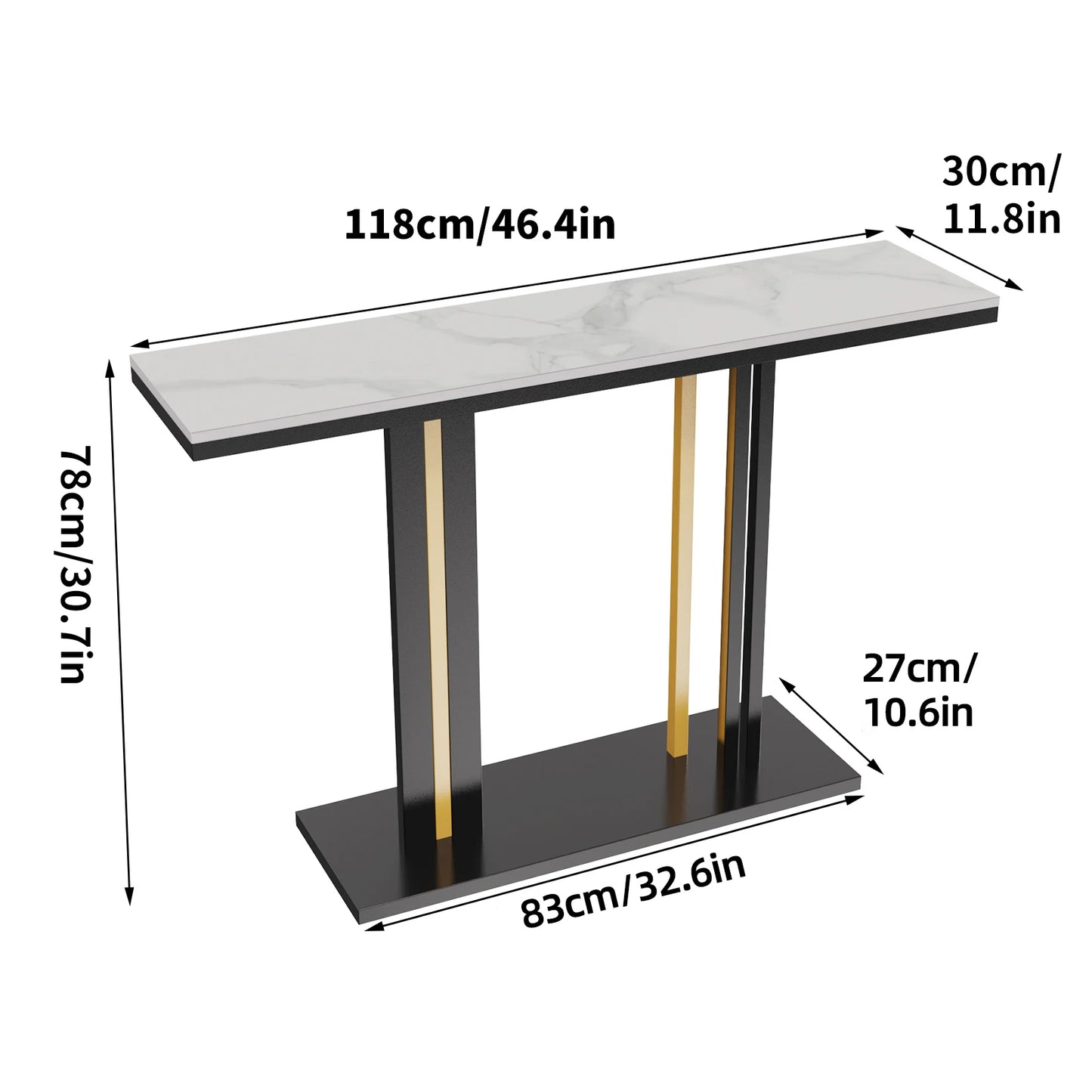 Elegant Marble Display Table Narrow Hallway Entryway Console