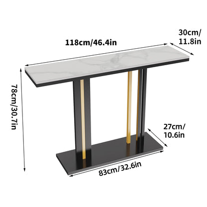 Elegant Marble Display Table Narrow Hallway Entryway Console