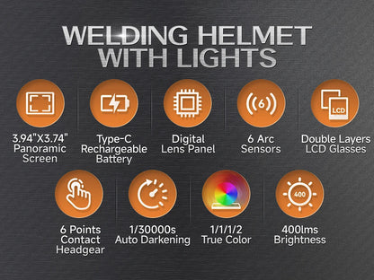 DB 4LED Auto Darkening Welding Helmet Large View