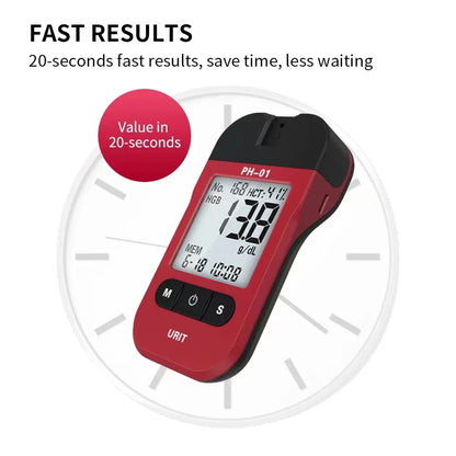1m Hemoglobin Analyzer with 125 Test Strips for Home
