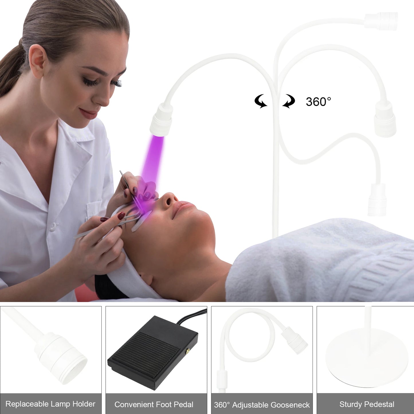 12W LED UV Lamp Black for Eyelash Extension Gel