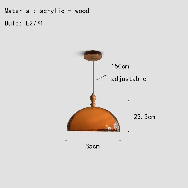 Modern Brown Acrylic Pendant Lamp Natural Glow E27