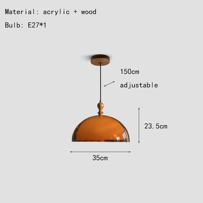 Modern Brown Acrylic Pendant Lamp Natural Glow E27