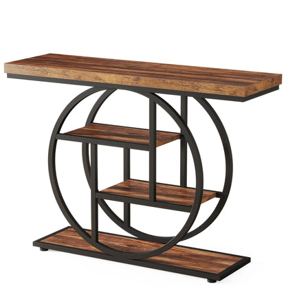 Light Brown Industrial Hallway Console Table