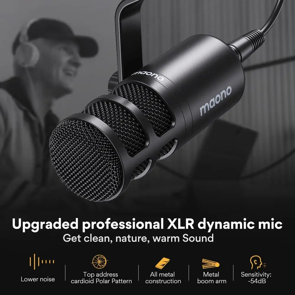 Broadcast-Quality Dynamic Mic XLR Gaming Studio Use