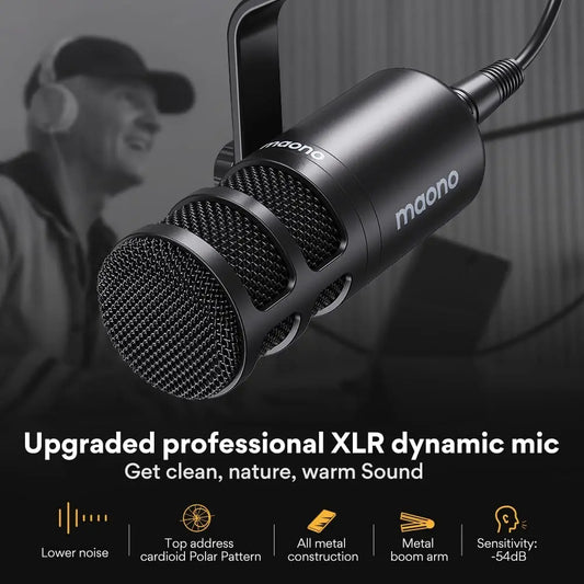 Broadcast-Quality Dynamic Mic XLR Gaming Studio Use