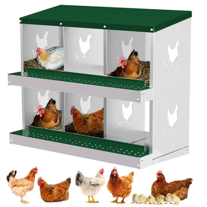 6 Compartment Chicken Nesting Boxes Free Standing Coop Nest