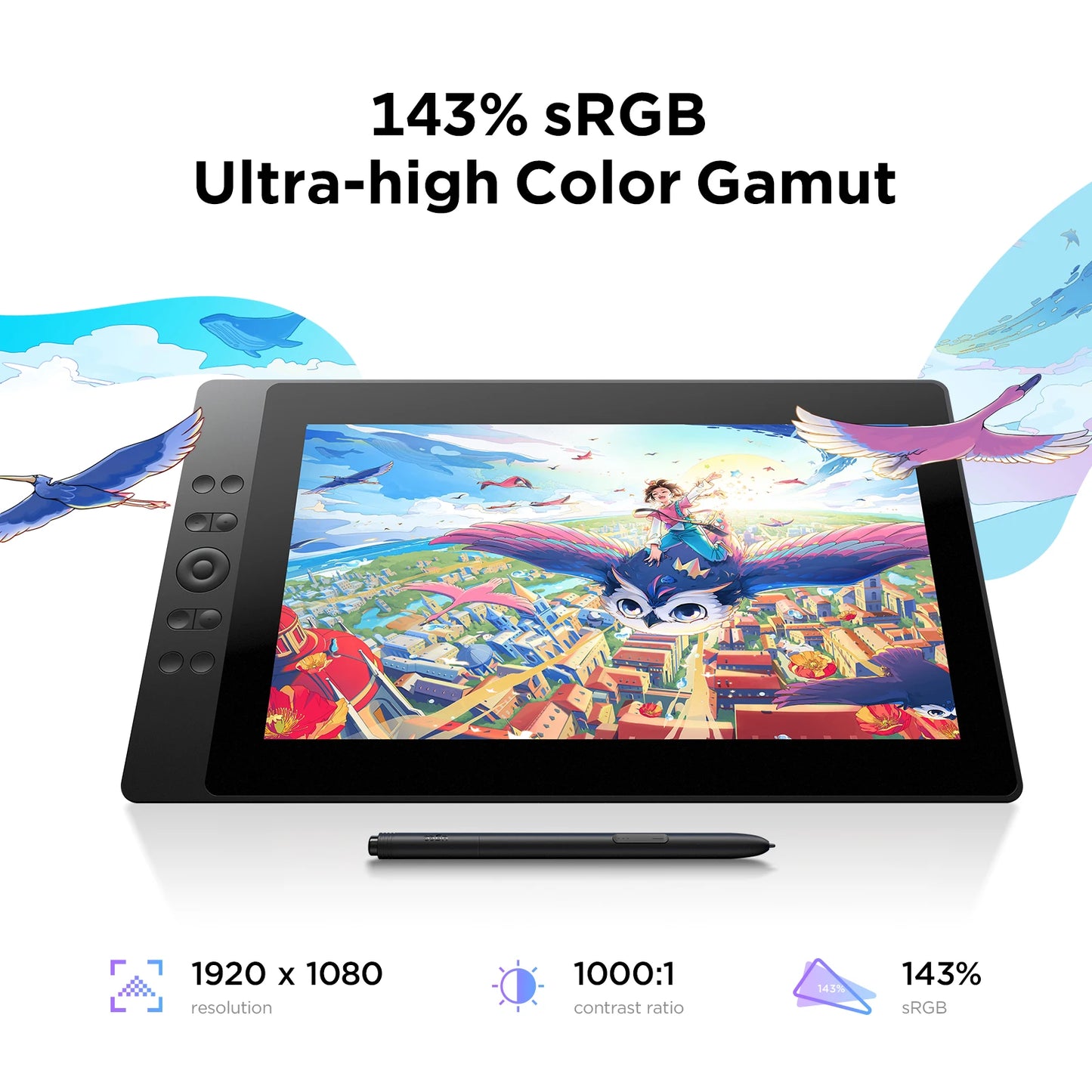 15.4 Inch Drawing Tablet Monitor with 16K Pressure