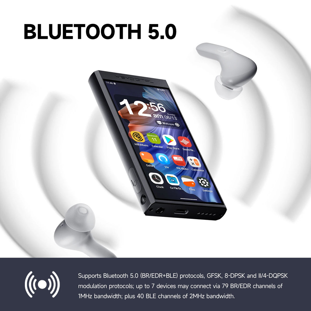 HiFi Android 13 Music Player 32GB DSD256 WiFi Bluetooth