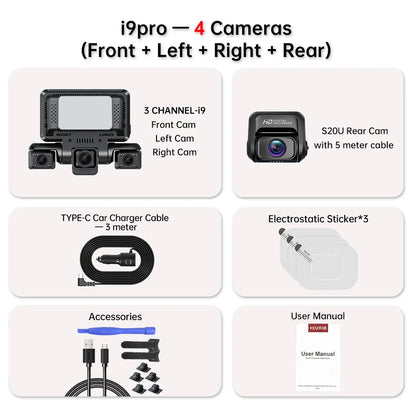4K Four Channel Dash Cam with WiFi GPS Touchscreen