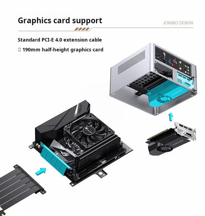 Mini ITX Aluminum PC Case NV10 Silver Chassis