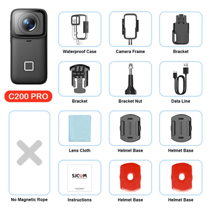 Portable 4K Action Camera with 6-Axis Stabilization Touch Screen