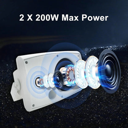 6.5 Inch 400W Outdoor Passive Speakers Black