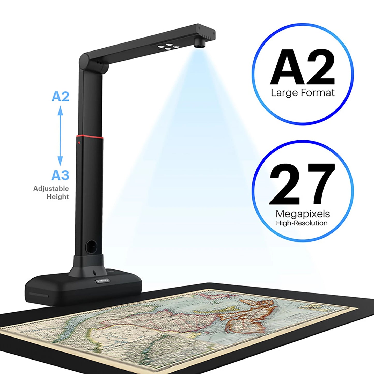 27MP Document and Book Scanner with Auto Flatten Function