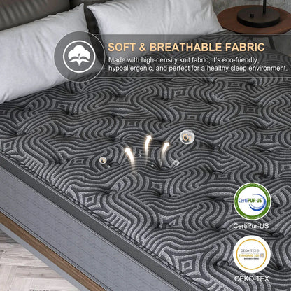 34cm Euro Top Memory Foam Mattress Medium Firm Single