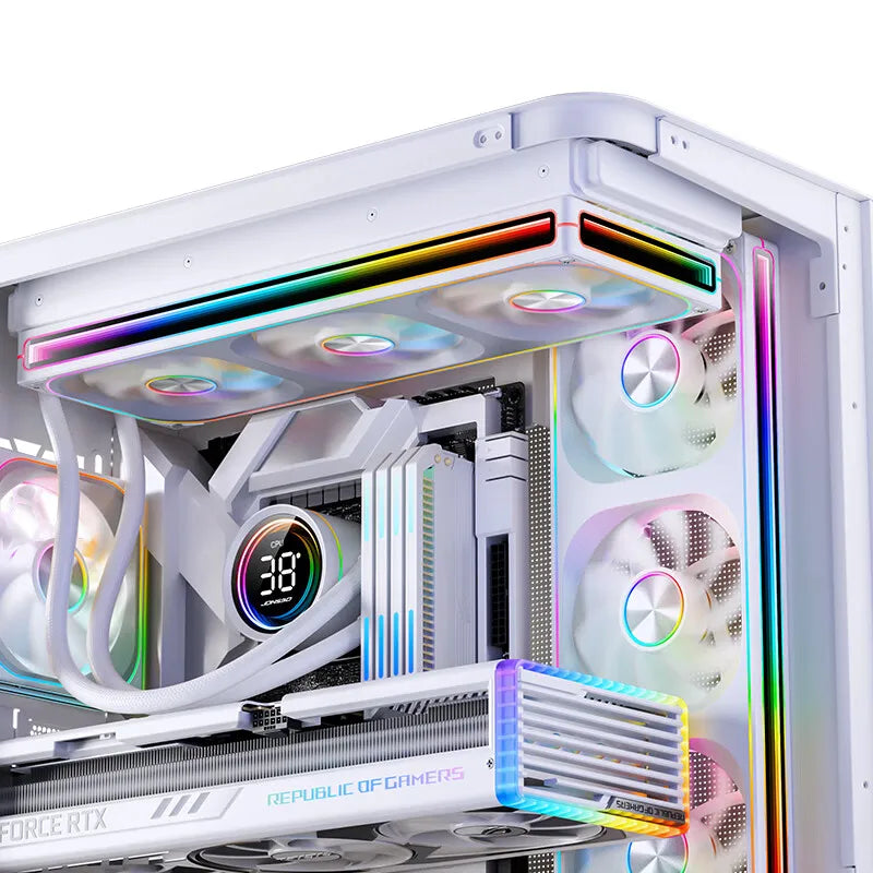 White CPU Liquid Cooling Radiator with Dual RGB Fans