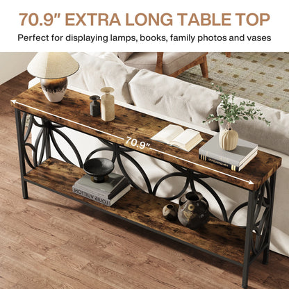 Sofa Table with Storage for Entryway & Living Room