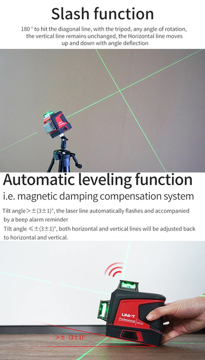 Portable Self-Leveling 12-Line Laser Level for Indoor & Outdoor