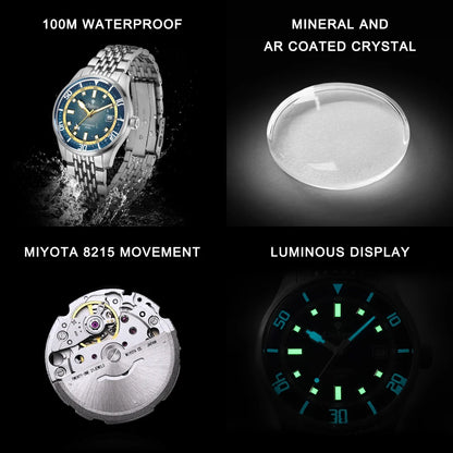 Men’s Silver Automatic Mechanical Business Watch