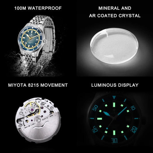 Men’s Silver Automatic Mechanical Business Watch