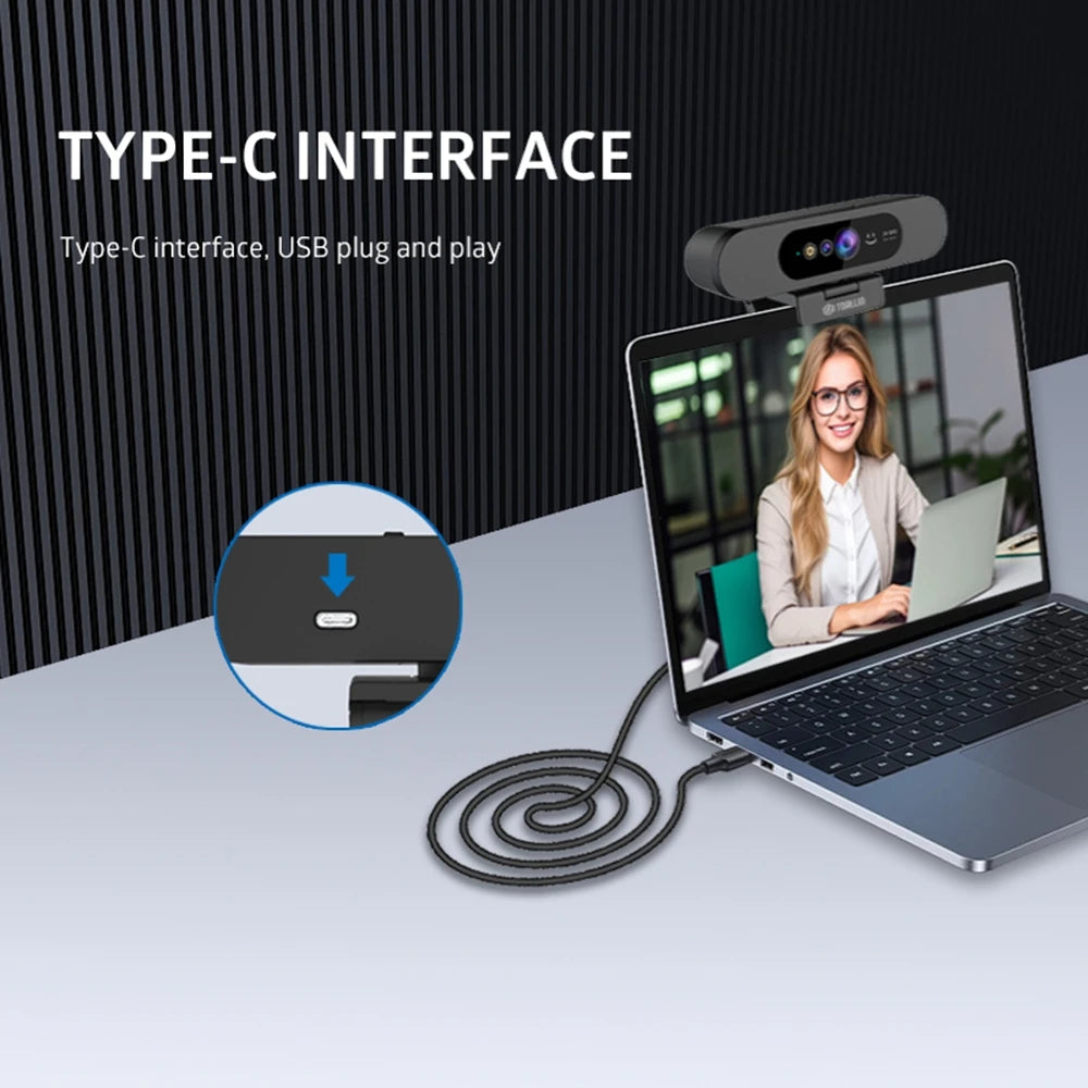 Full HD 1080P Webcam with Noise-Reduction Microphone