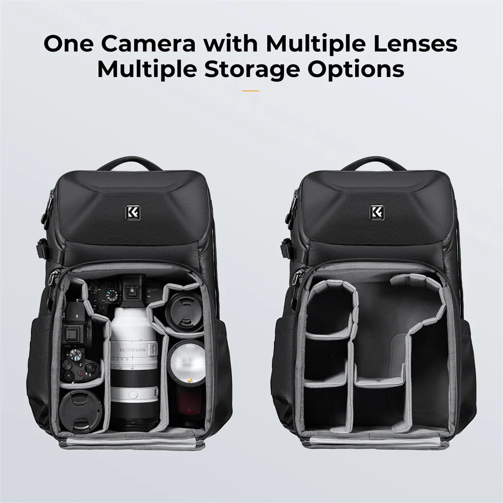 20L Waterproof Camera Backpack with HardShell Front
