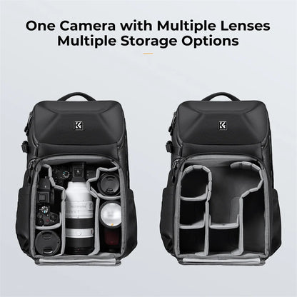 20L Waterproof Camera Backpack with HardShell Front