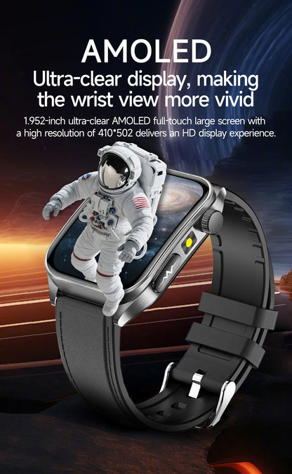 Premium Leather Smart Bracelet with Heart and ECG Tracking