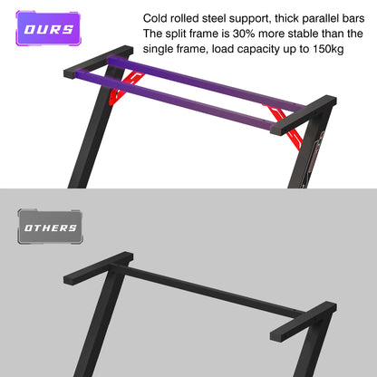 Z-Shaped Gaming Desk with RGB LED Lights 140cm