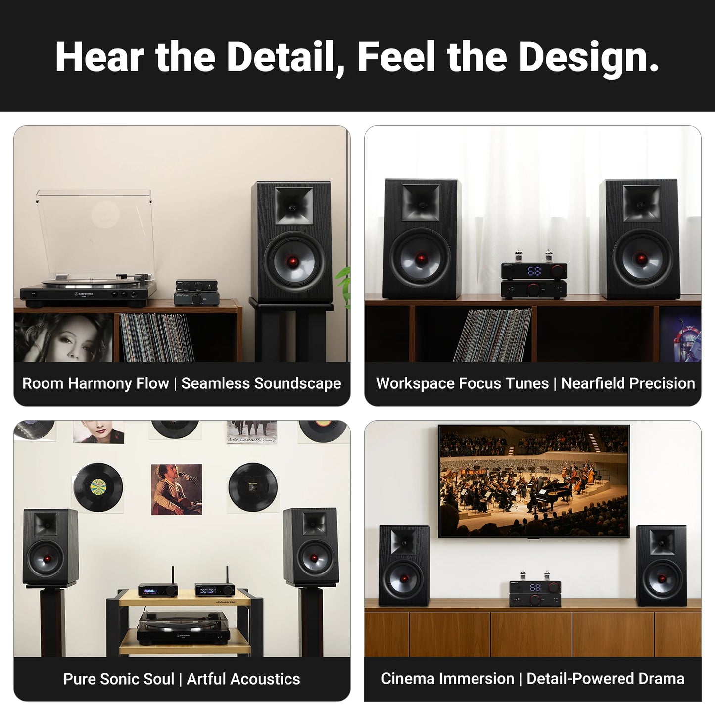6.5 Inch Bookshelf Speakers Silk Tweeter Carbon Fiber Woofer