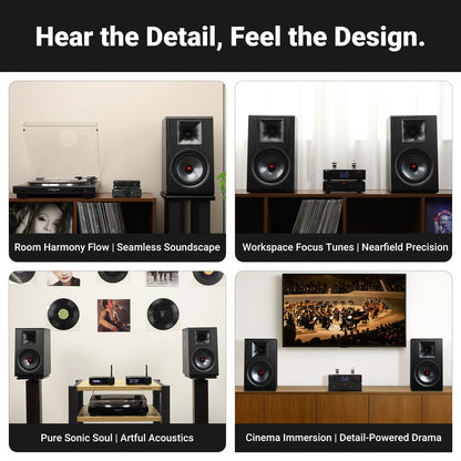 6.5 Inch Bookshelf Speakers Silk Tweeter Carbon Fiber Woofer